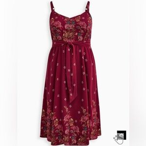 EUC red fit and flare midi dress from torrid size 3 (22/24)